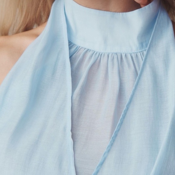 🟤NWT ANTHROPOLOGIE Layered Halter
Sleeveless Blouse in Sky Blue XL - Picture 5 of 6